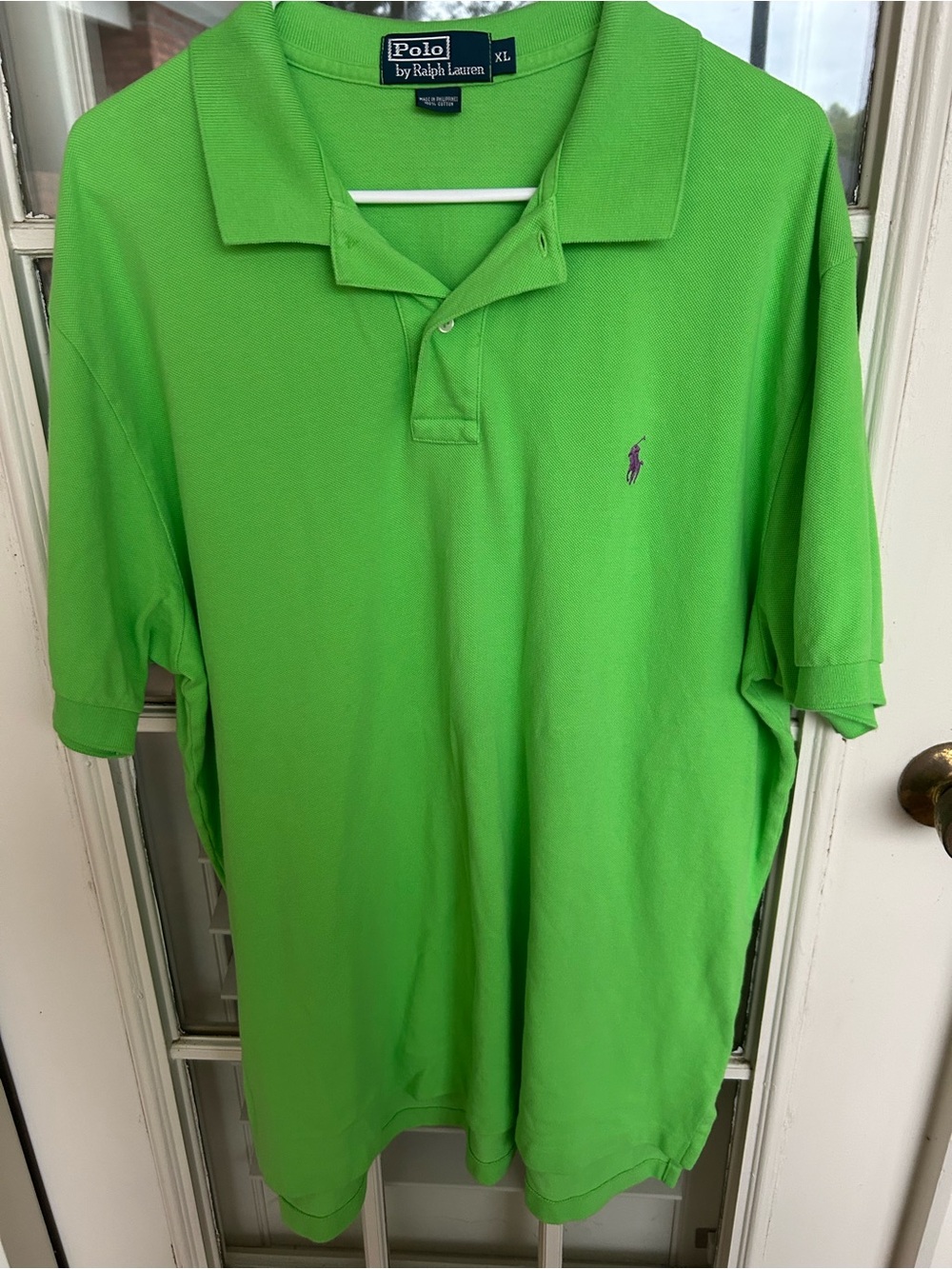 Ralph Lauren Men’s Bright Green Polo with Purple Pony